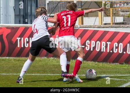 Bath, Angleterre, le 02 mai 2021. Barclays FA Women's Super League match entre Bristol City Women et Manchester United Women, joué au parc Twerton. Banque D'Images