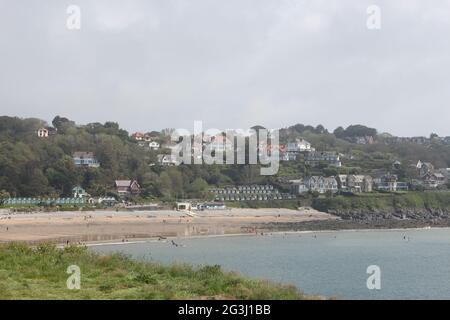 Une photographie de Langland Bay, sur la péninsule de Gower, Swansea, pays de Galles Banque D'Images