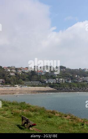Une photographie de Langland Bay, sur la péninsule de Gower, Swansea, pays de Galles Banque D'Images
