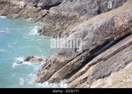 Une photographie de la côte à Langland Bay, Gower Peninsula, pays de Galles Banque D'Images