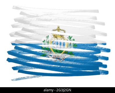 Illustration du drapeau - Saint-Marin Banque D'Images