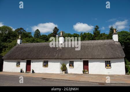 Glamis No. 1 main Street Tatched Cottage, Angus, Écosse. Banque D'Images