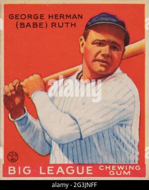 George Herman, Babe Ruth, Big Leauge, Gum à mâcher 1933 Banque D'Images