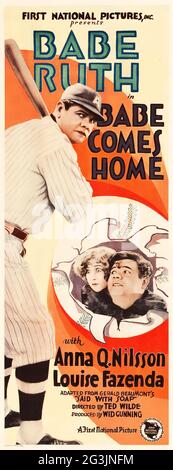 Babe vient à la maison (First National, 1927), affiche de film / publicité feat. Babe Ruth et Anna Q Nilsson Banque D'Images