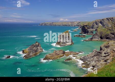 Bedruthan steps à Cornwall Banque D'Images