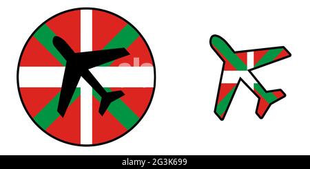 Avion isolé sur blanc - pays Basque Banque D'Images