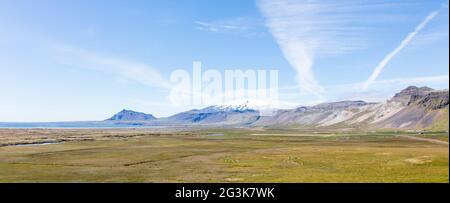 Volcan Snaefellsjokull, dans la péninsule de Snaefellsnes, à l'ouest de l'Islande Banque D'Images