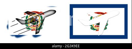Drapeau de la nation - avion isolé - Virginie occidentale Banque D'Images