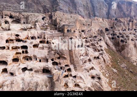 Complexe de monastère de roche près du village de Vardzia, Géorgie Banque D'Images