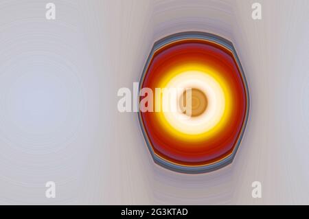 Figure abstraite de cercle concentrique sur fond blanc Banque D'Images