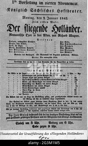 théâtre / théâtre, opéra, 'Der fliegende Hollaender' (The Flying Dutchman), par Richard Wagner, LE DROIT D'AUTEUR DE L'ARTISTE NE DOIT PAS ÊTRE AUTORISÉ Banque D'Images