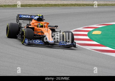 Formule 1 Aramco Gran Premio de Espana 2021. Lando Norris de McLaren sur la piste Banque D'Images