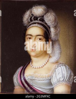 Infanta Maria Francisca de Braganza (1800-1834) Princesse portugaise, portrait miniature par Luis de la Cruz y Rios, 1818 Banque D'Images