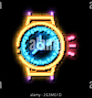 illustration d'une icône de néon de montre cassée Illustration de Vecteur