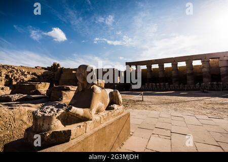 Avenue de Sphinxes dans le temple de Karnak à Louxor, temple d'Égypte de hatshepsut Temple d'Égypte de Toutankhamon Louxor Tempel Temple de Karnak Louxor, Karnak, par exemple Banque D'Images