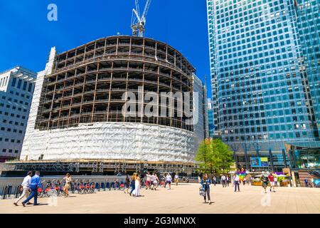 14 juin 2021 - travaux de décapage du bâtiment Thomson Reuters en cours, alors que le bâtiment subit une rénovation et une extension complètes, Reuters Plaza, Banque D'Images