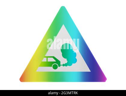 Panneau de signalisation isolé - gaz d'échappement Banque D'Images