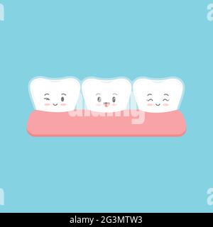 Accolades invisibles sur la dent avec le visage. Illustration de Vecteur