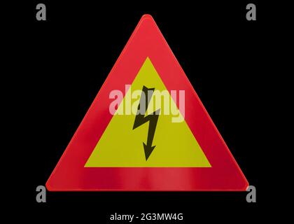 Panneau de signalisation isolé - haute tension Banque D'Images
