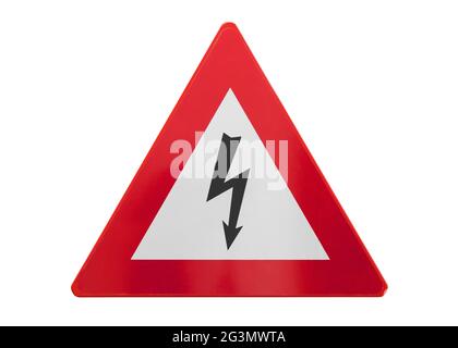 Panneau de signalisation isolé - haute tension Banque D'Images