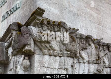 '07.04.2021, Hambourg, Hambourg, Allemagne - mémorial de guerre controversé pour les personnes tuées dans l'action du régiment d'infanterie n° 76 au cours de la première Guerre mondiale, érigé en Banque D'Images