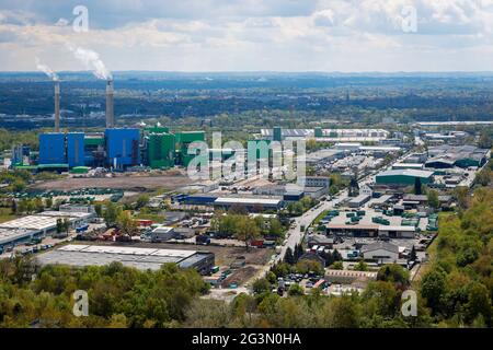 '07.05.2021, Herten, Rhénanie-du-Nord-Westphalie, Allemagne - domaine industriel, usine de transformation des déchets en énergie AGR-RZR Herten, la société d'élimination des déchets Ruhrgebiet Banque D'Images