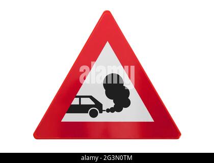 Panneau de signalisation isolé - gaz d'échappement Banque D'Images