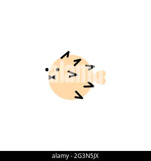 Poisson-grille. Logo Vector en gras Illustration de Vecteur