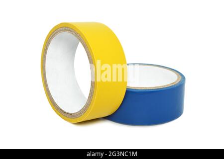 Rubans électriques isolés sur fond blanc Banque D'Images