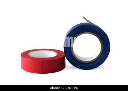 Rubans électriques isolés sur fond blanc Banque D'Images