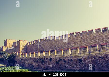 Remparts de Constantinople à Istanbul, Turquie Banque D'Images