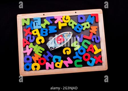 Lettres colorées en bois Banque D'Images