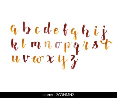 Alphabet dans le style calligraphie moderne Banque D'Images