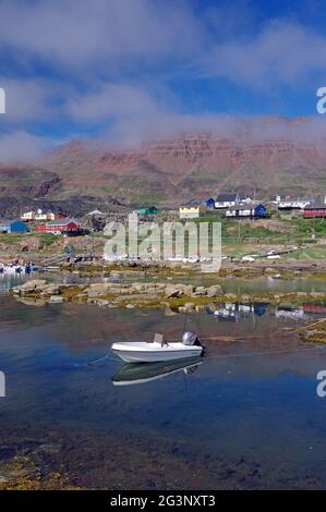 Qeqertarsuaq sur l'île Disko Banque D'Images