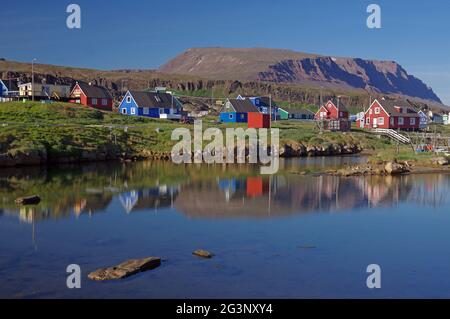 Qeqertarsuaq sur l'île Disko Banque D'Images