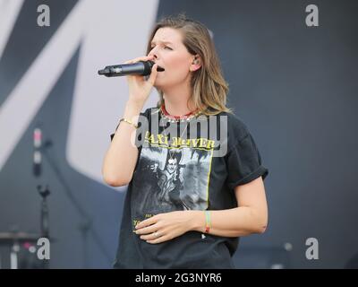 La chanteuse Eva Briegel du groupe Juli at STARS gratuitement sur 25.08.2019 à Magdeburg Banque D'Images