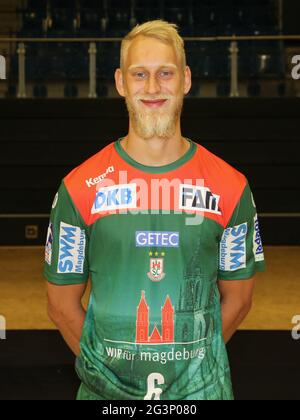 Joueur de handball allemand Matthias Musche SC Magdeburg DHB HBL Liqui Moly saison de ligue de handball 19-20 Banque D'Images