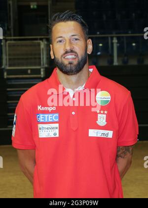 Entraîneur-chef Bennett Wiegert de SC Magdeburg Liqui Moly HBL Handball saison Bundesliga 2019-20 Banque D'Images