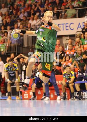 Joueur de handball allemand Matthias Musche SC Magdeburg DHB HBL Liqui Moly saison de ligue de handball 19-20 Banque D'Images