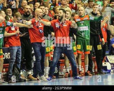 Entraîneur-chef Bennett Wiegert de SC Magdeburg Liqui Moly HBL Handball saison Bundesliga 2019-20 Banque D'Images