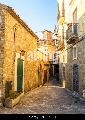 La vieille ville d'Agropoli dans la province de salerne - Italie Banque D'Images