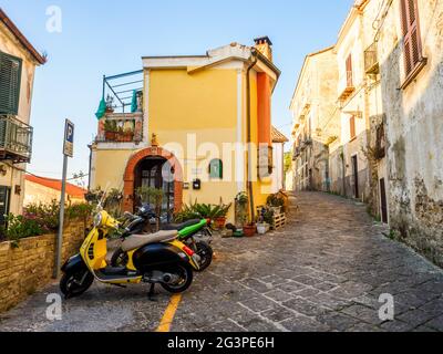 La vieille ville d'Agropoli dans la province de salerne - Italie Banque D'Images