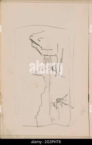 Paysage urbain. Peut-être les Oudeschans à Amsterdam. Feuille 2 Verso d'un carnet d'esquisses de 47 feuilles. Banque D'Images