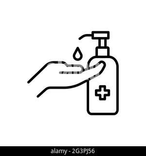 désinfectant pour les mains, vecteur d'icône, pour nettoyer les germes, les bactéries, et empêcher la transmission du virus corona dans les mains Illustration de Vecteur