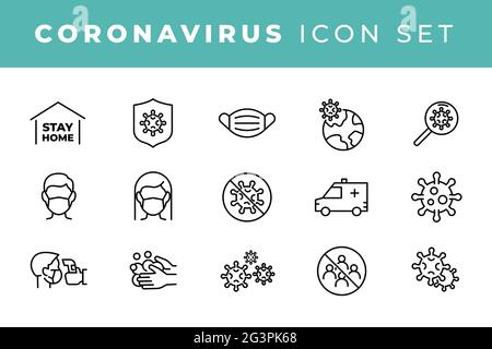 Ensemble d'icônes de coronavirus pour infographie ou site Web. Nouveau coronavirus 2019-nCoV. épidémie de 2019 et 2020 Illustration de Vecteur