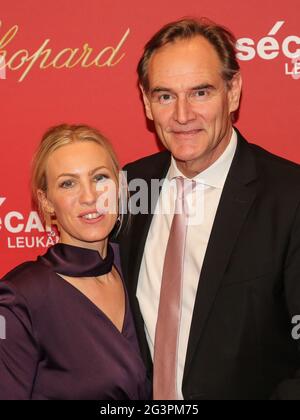 Maire de Leipzig Burkhard Jung avec sa femme Ayleena au 25ème Gala José Carreras 12.12.19 Leipzig Banque D'Images