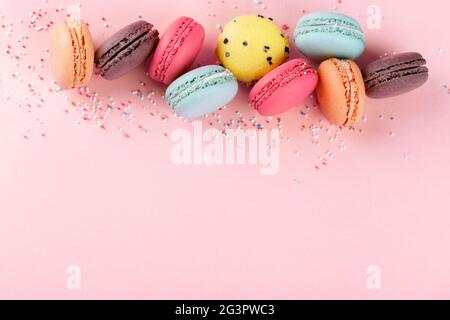 Colorful macarons français Banque D'Images