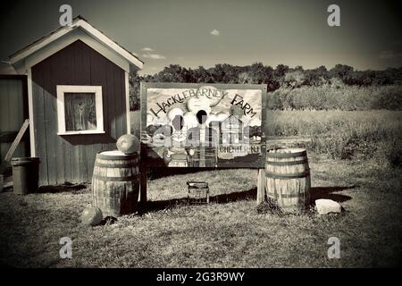 Hacklebarney Farm, Chester, New Jersey, États-Unis. Ferme saisonnière pour les pommes, les citrouilles, le maïs, c'est une ferme de “Pick Your Own” ou de PYO. Banque D'Images