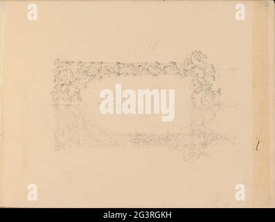 Ange dans une cartouche de feuilles. Feuille 24 Recto à partir d'un carnet d'esquisses avec 37 feuilles. Banque D'Images