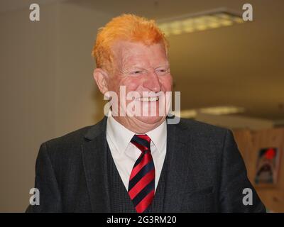 L'acteur allemand Peter Buse lors d'un livre lu le 5 octobre 2020 à Magdeburg Banque D'Images